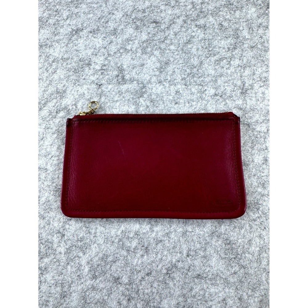 Coach Legacy Red Wristlet Pouch Zip Slim Case Wallet Women's Small Leather